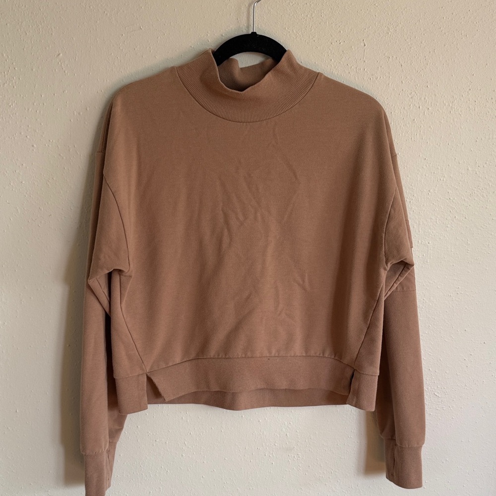 all in motion Women's Mock Neck Pullover Sweater - Taupe
